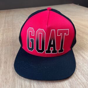Brisco Brands GOAT Snapback Hat Red Black Flat Brim NWOT